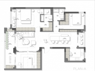 128㎡三室常规户型创新 CAD PSD