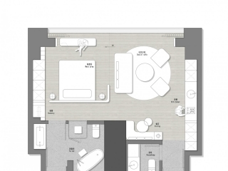 45㎡顶级公寓 两种方案 CAD PSD